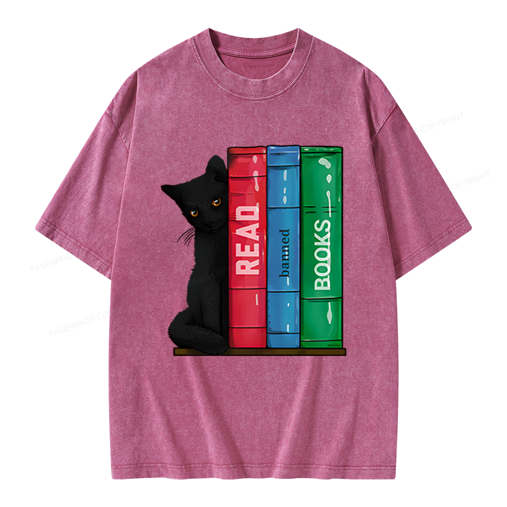 Pagewings Read Banned Books Unisex Washed T-shirt