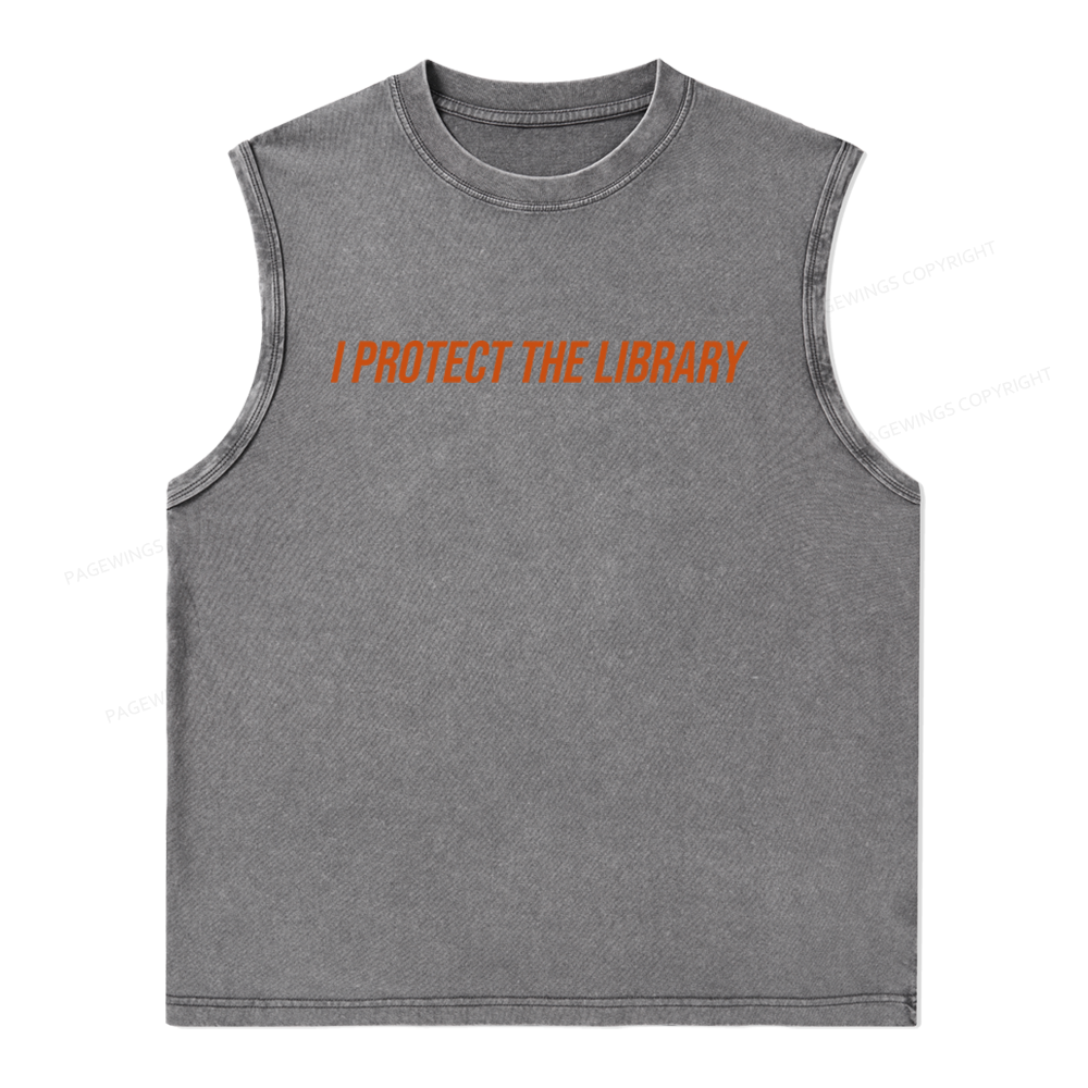 Pagewings I Protect The Library Unisex Washed Tank Top