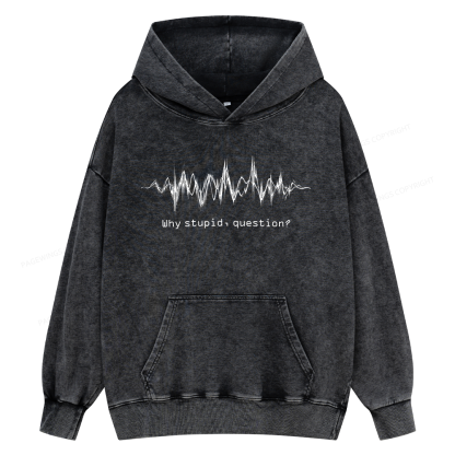 Pagewings Why Stupid Question Unisex Washed Hoodie