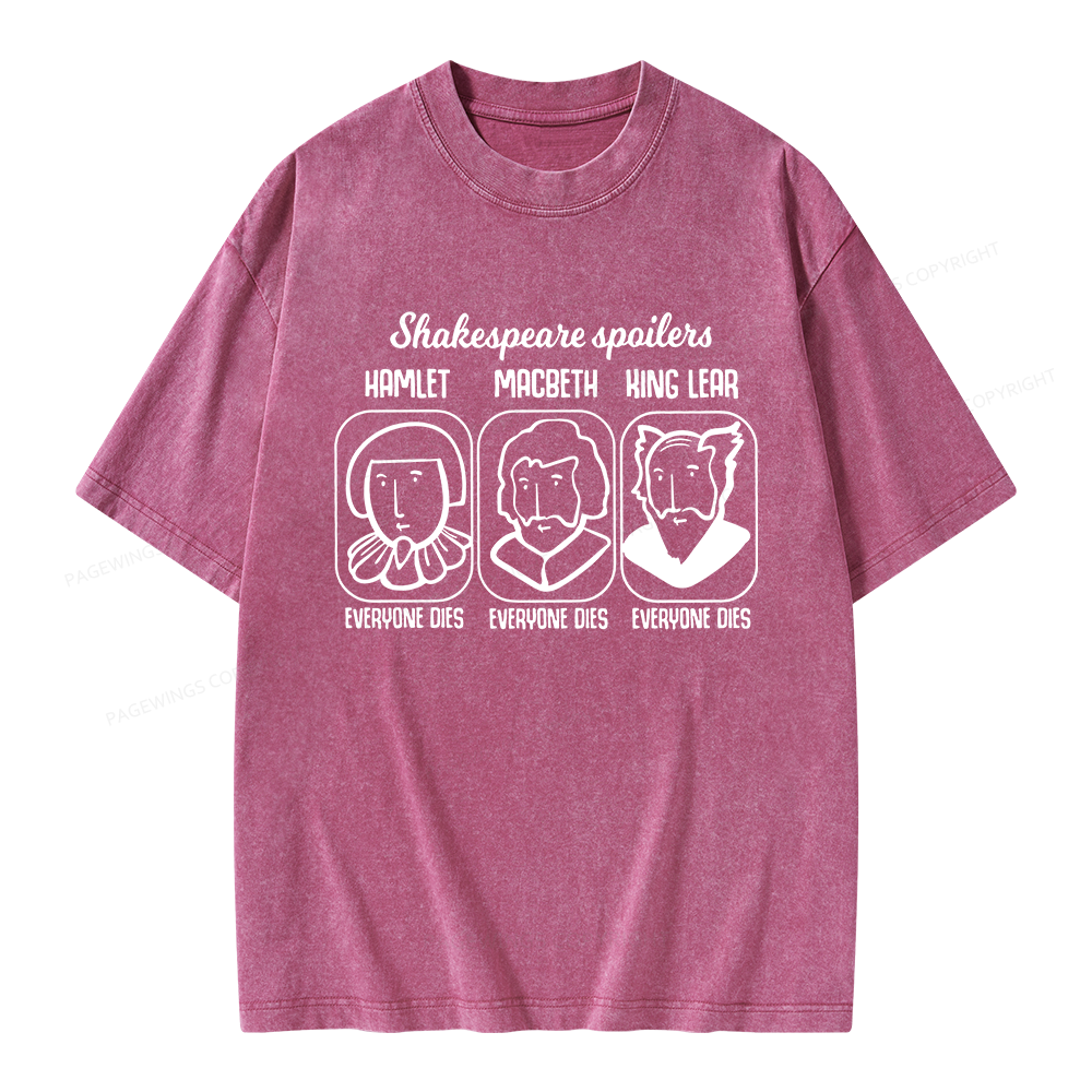 Pagewings Shakespeare Spoilers Unisex Washed T-shirt