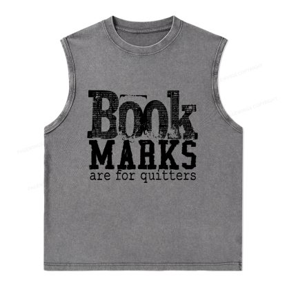 Pagewings Book Marks Are For Quitters Unisex Washed Tank Top