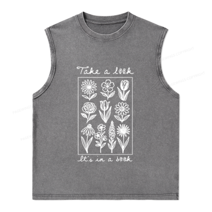 Pagewings Take A Look It’s In A Book Unisex Washed Tank Top