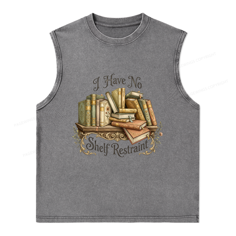 Pagewings I Have No Shelf Restraint Unisex Washed Tank Top