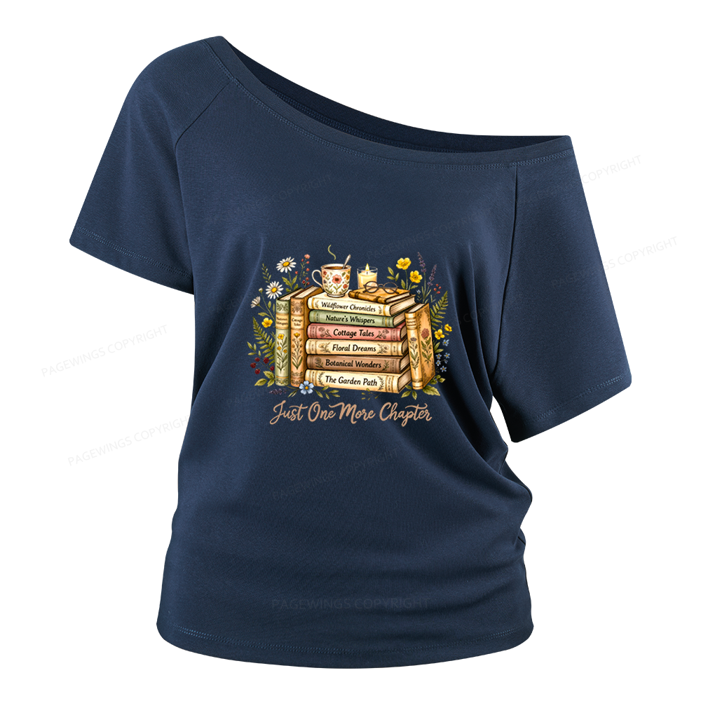 Pagewings Just One More Chapter Women Off Shoulder T-shirts