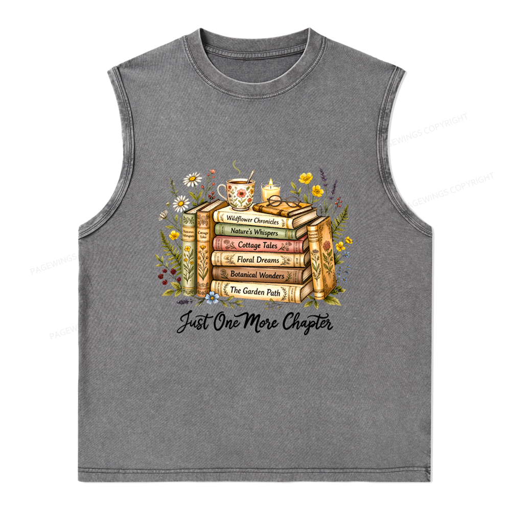 Pagewings Just One More Chapter Unisex Washed Tank Top