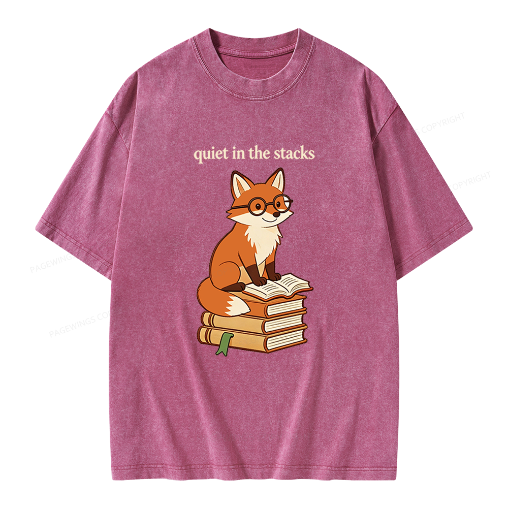 Pagewings Quiet In The Stacks Unisex Washed T-shirt