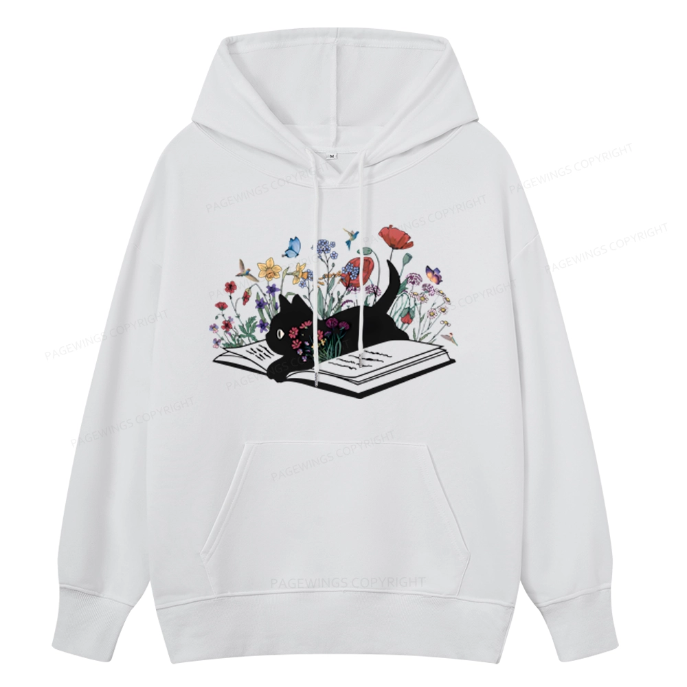 Pagewings Cute Book Cat Unisex Classic Hoodie