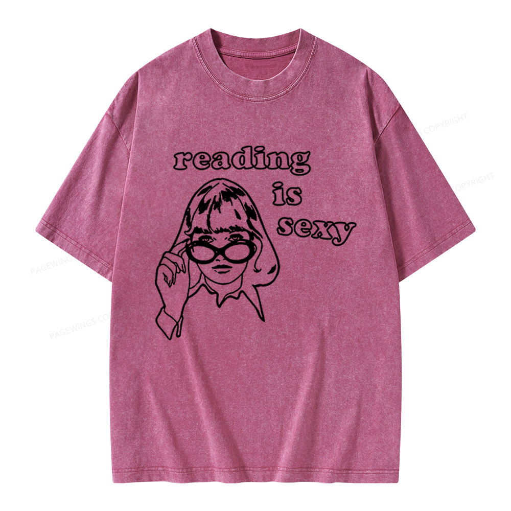 Pagewings Reading Is Sexy Unisex Washed T-shirt