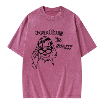 Pagewings Reading Is Sexy Unisex Washed T-shirt