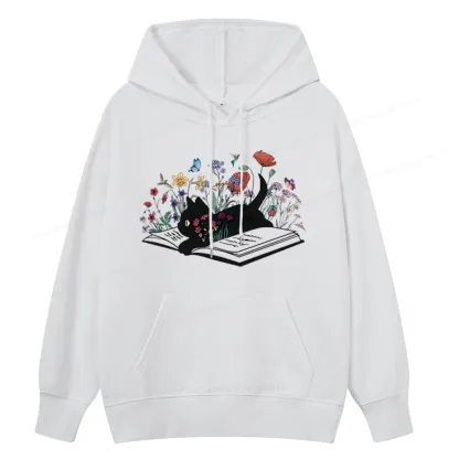 Pagewings Cute Book Cat Unisex Classic Hoodie