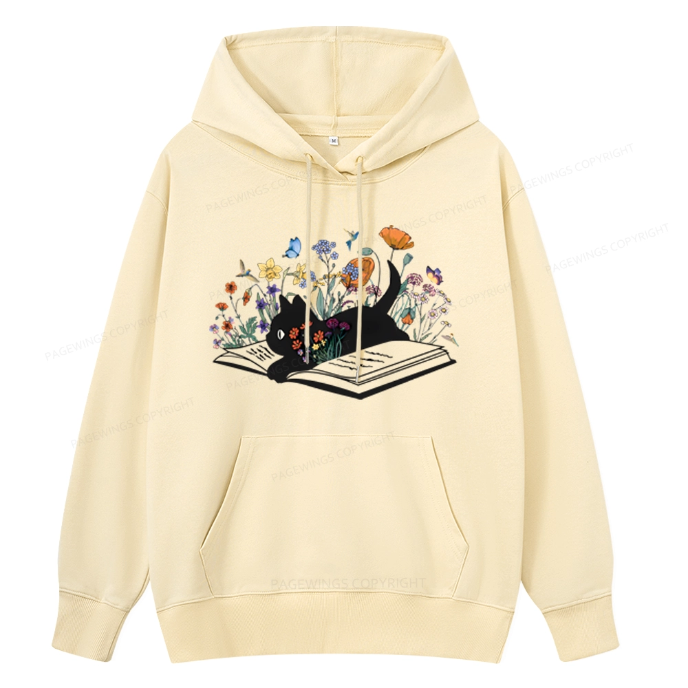 Pagewings Cute Book Cat Unisex Classic Hoodie