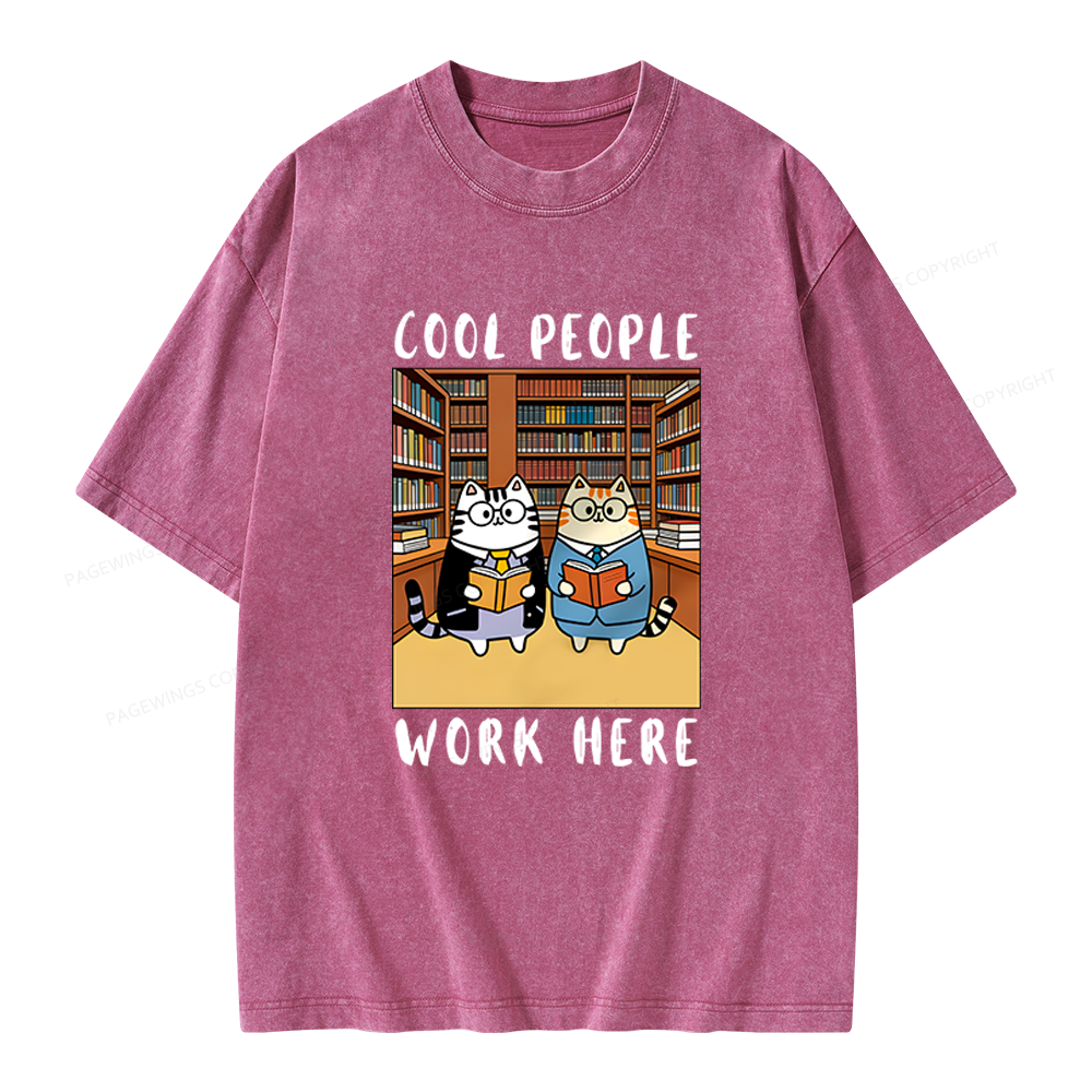Pagewings Cool People Work Here Unisex Washed T-shirt