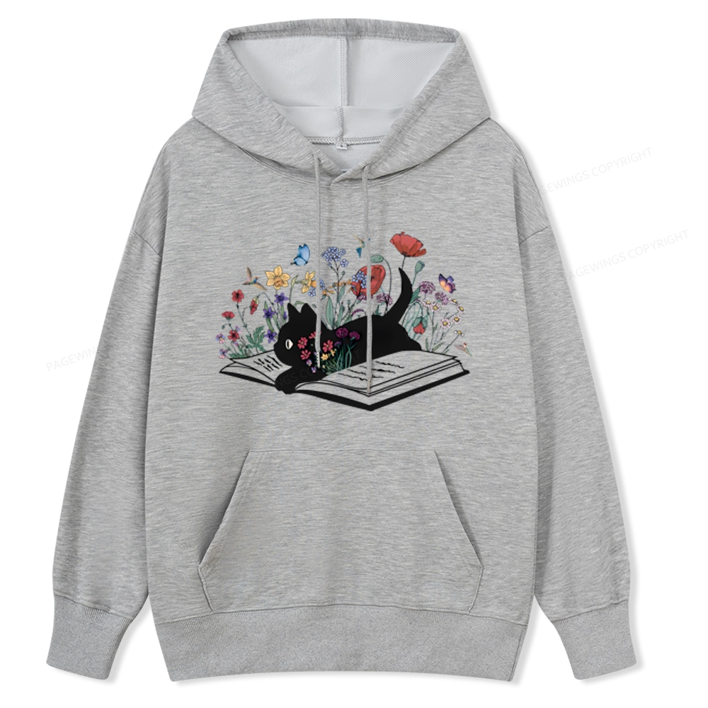 Pagewings Cute Book Cat Unisex Classic Hoodie