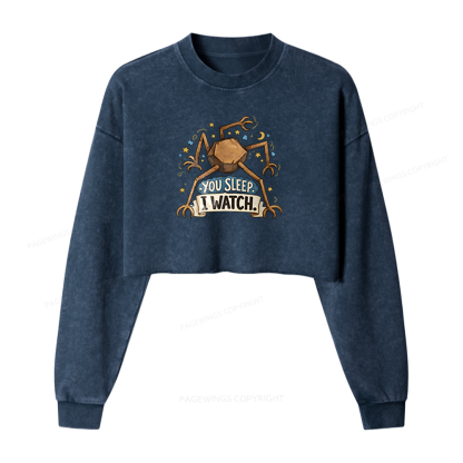 Pagewings Science Fiction Nerd Washed Crop Sweatshirt