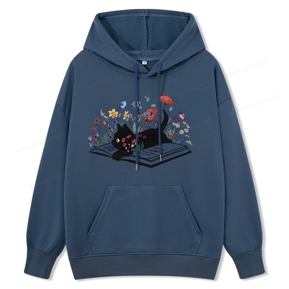 Pagewings Cute Book Cat Unisex Classic Hoodie