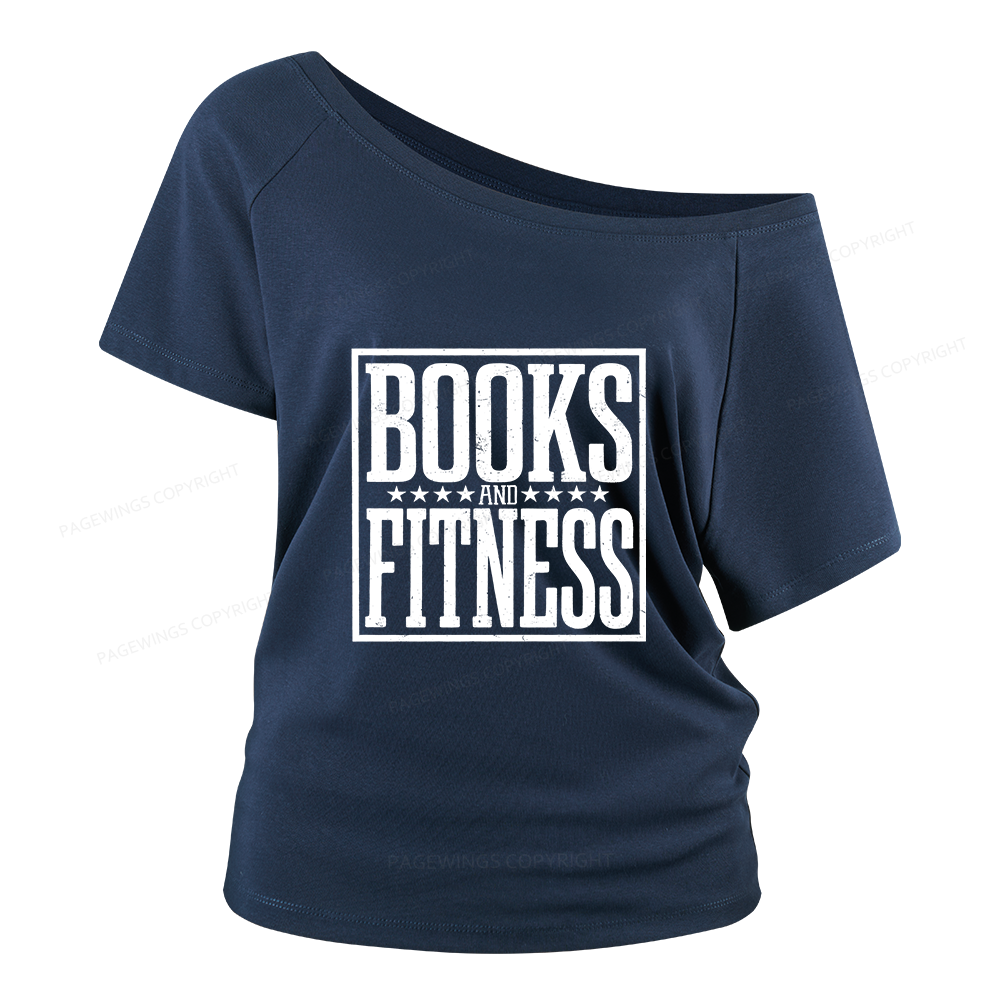 Pagewings Books And Fitness Women Off Shoulder T-shirts