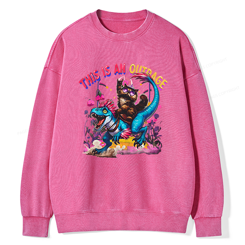 Pagewings This Is An Outrage Unisex Washed Sweatshirt