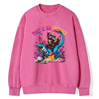 Pagewings This Is An Outrage Unisex Washed Sweatshirt