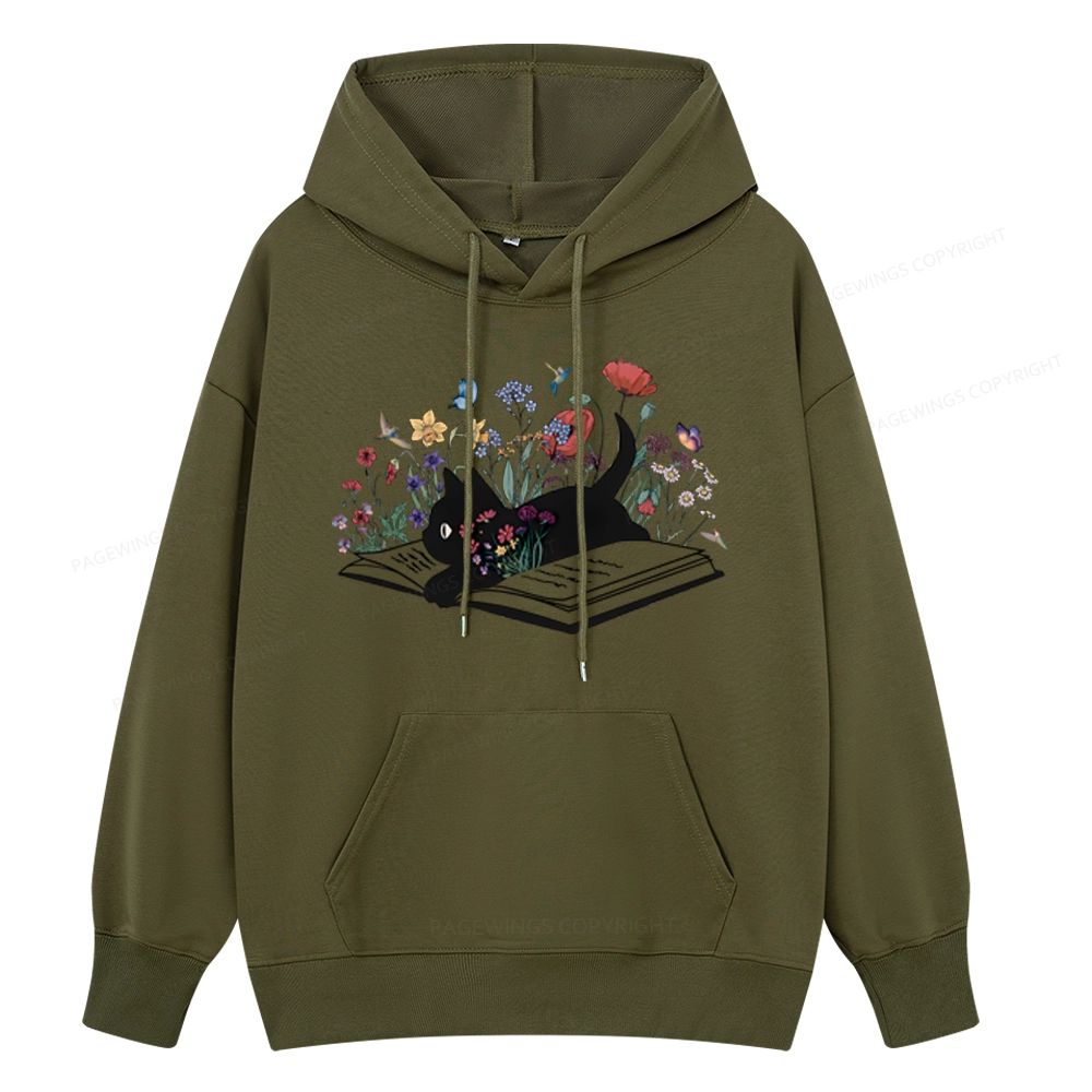 Pagewings Cute Book Cat Unisex Classic Hoodie