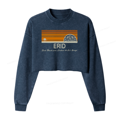 Pagewings Sci-Fi Bookish Washed Crop Sweatshirt