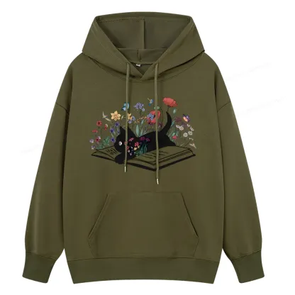 Pagewings Cute Book Cat Unisex Classic Hoodie