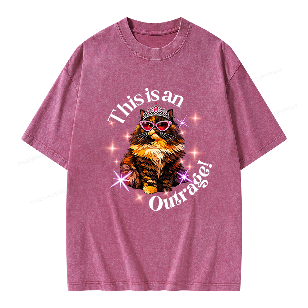 Pagewings This Is An Outrage Unisex Washed T-shirt