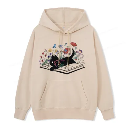 Pagewings Cute Book Cat Unisex Classic Hoodie