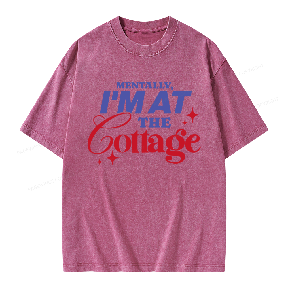 Pagewings I'm at the Cottage Unisex Washed T-shirt