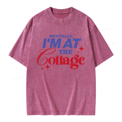 Pagewings I'm at the Cottage Unisex Washed T-shirt