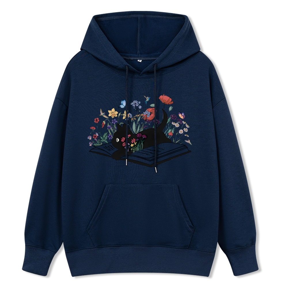 Pagewings Cute Book Cat Unisex Classic Hoodie