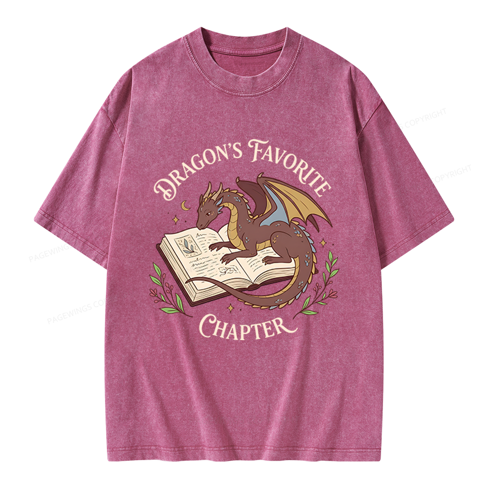 Pagewings Dragon's Favorite Chapter Unisex Washed T-shirt