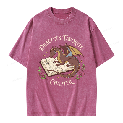 Pagewings Dragon's Favorite Chapter Unisex Washed T-shirt