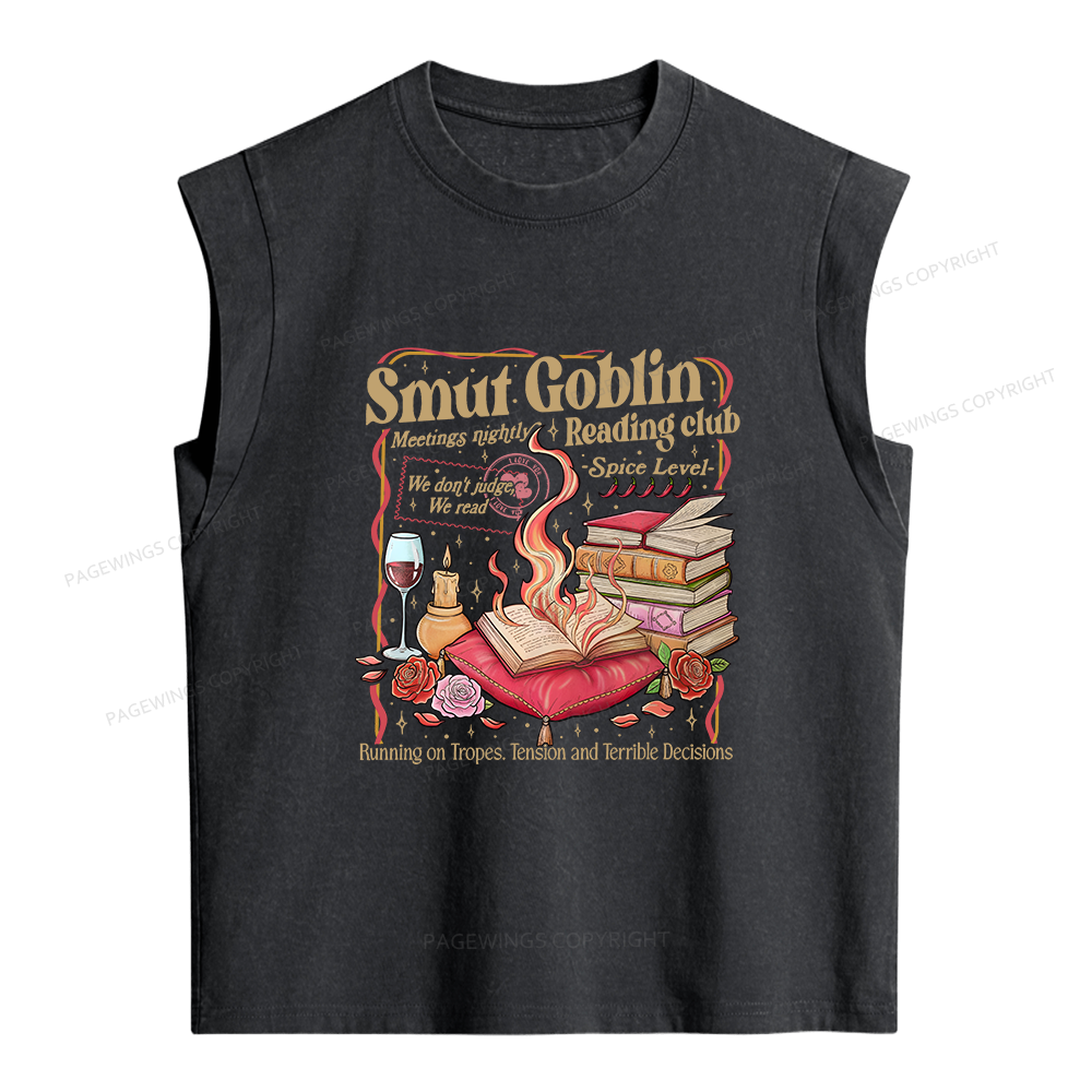 Pagewings Smut Goblin Dark Romance Women's Washed Tank Top