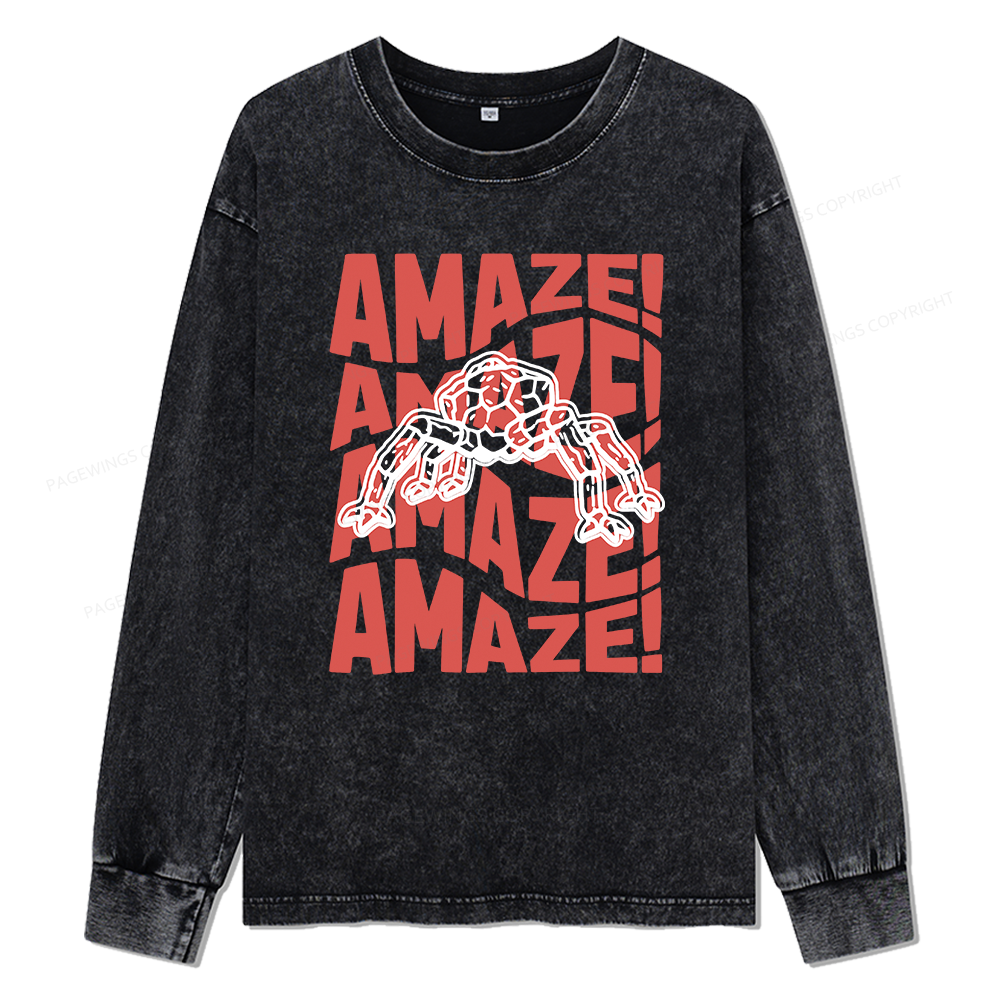 Pagewings Read Sci-Fi Unisex Washed Long Sleeve T-shirt