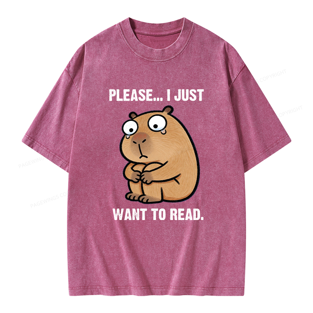 Pagewings I Just Want To Read Unisex Washed T-shirt