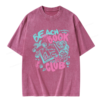 Pagewings Beach Book Club Unisex Washed T-shirt