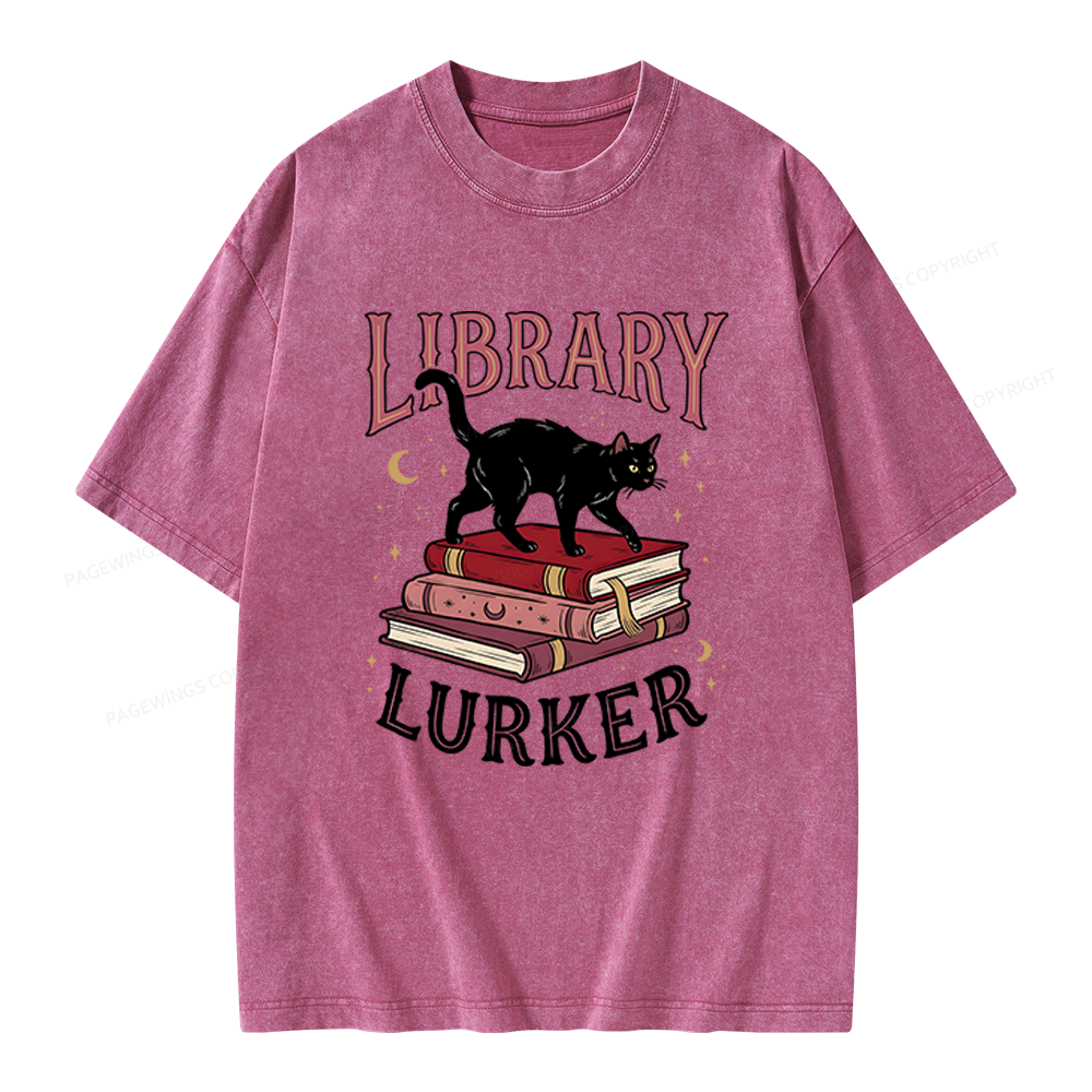 Pagewings Library Lurker Unisex Washed T-shirt