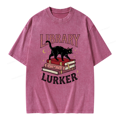 Pagewings Library Lurker Unisex Washed T-shirt