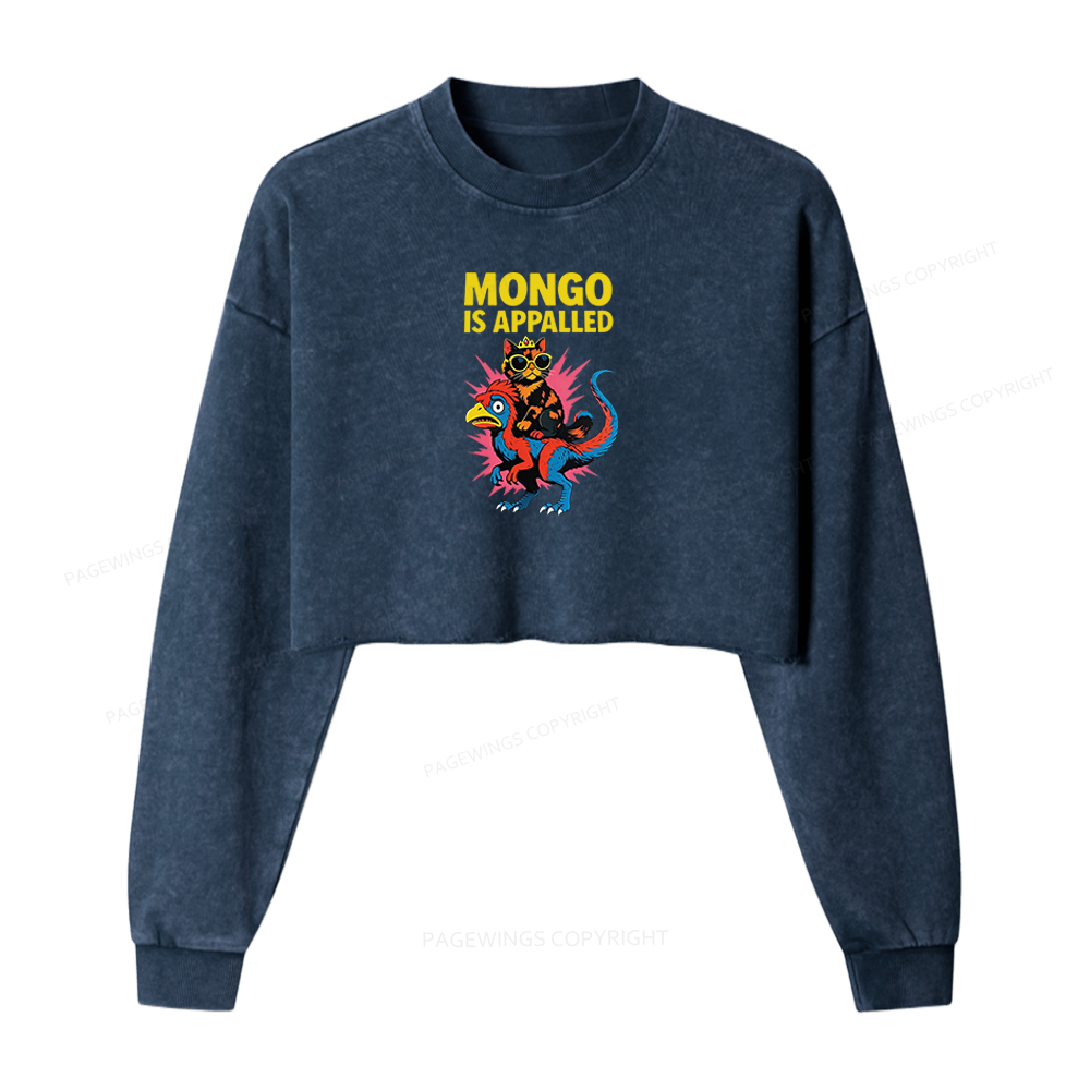 Pagewings Sci-Fi Book Lover Washed Crop Sweatshirt
