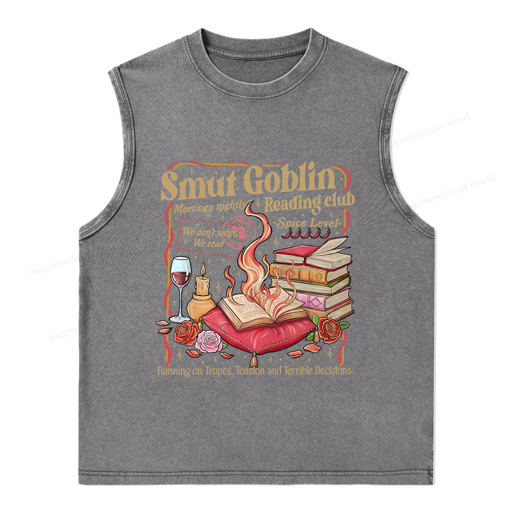 Pagewings Smut Goblin Dark Romance Unisex Washed Tank Top