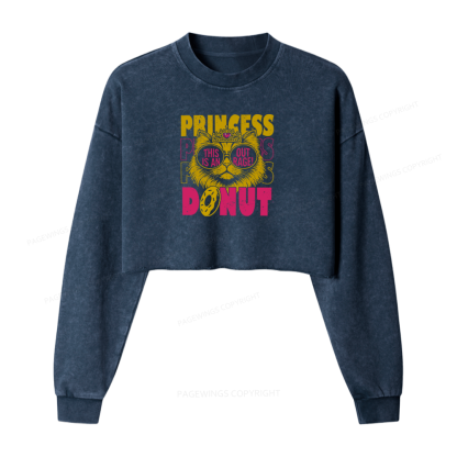 Pagewings Princess Donut Washed Crop Sweatshirt