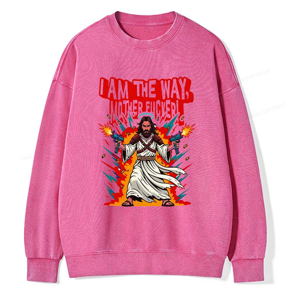 Pagewings I Am The Way Unisex Washed Sweatshirt