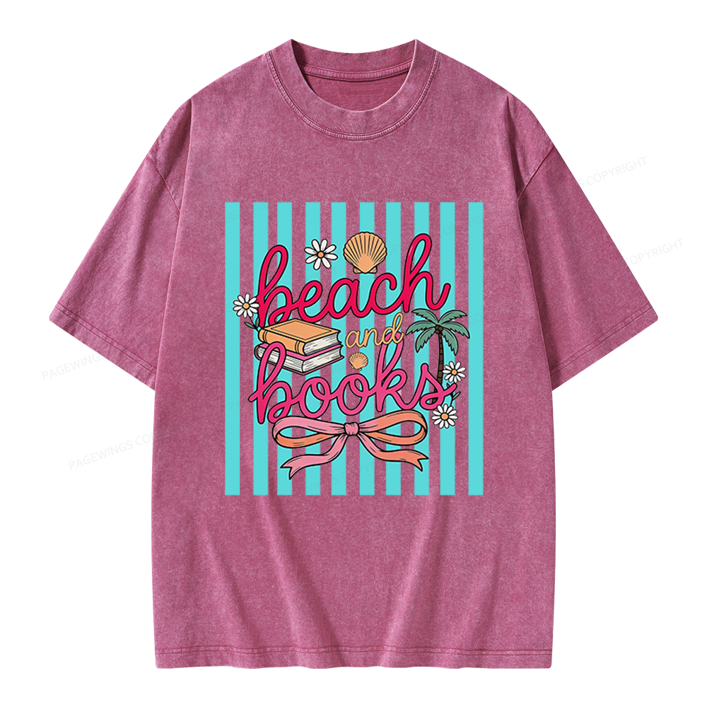Pagewings Summer Reading Unisex Washed T-shirt