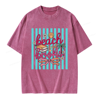 Pagewings Summer Reading Unisex Washed T-shirt