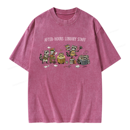 Pagewings After-Hours Library Staff Unisex Washed T-shirt