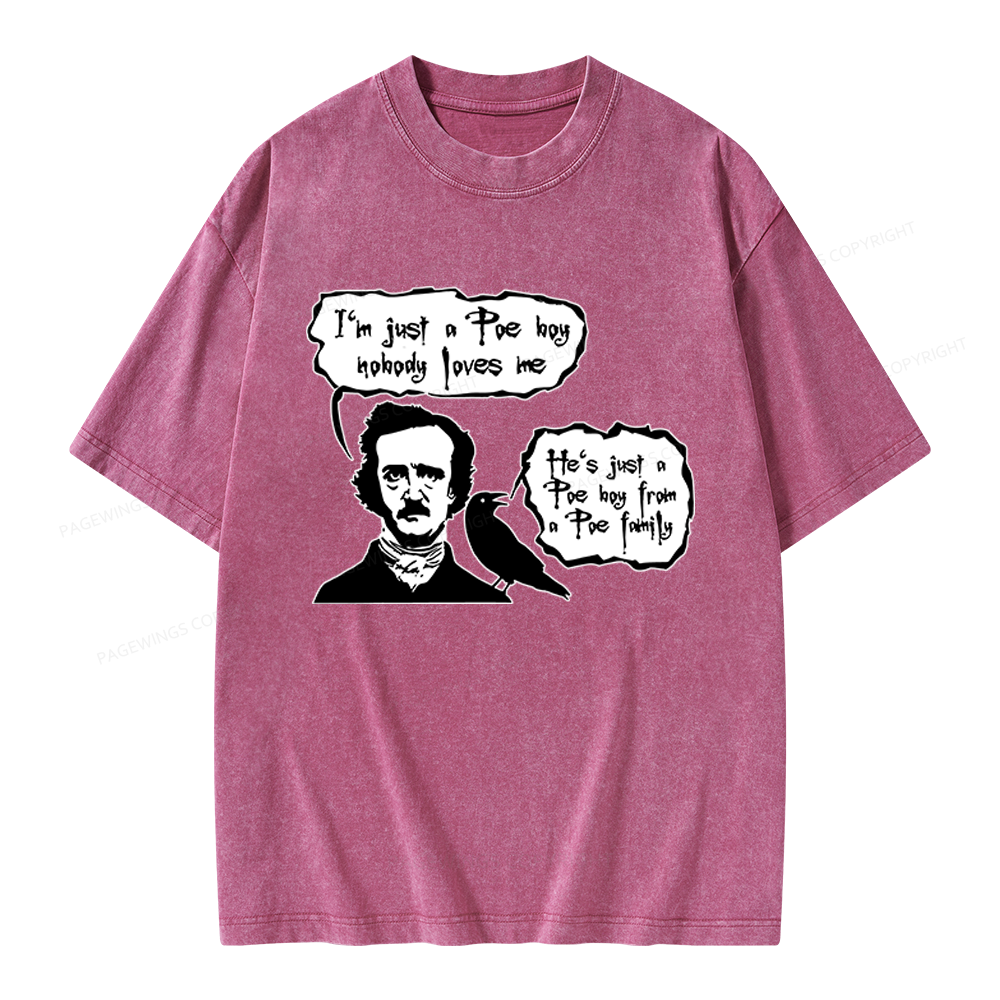 Pagewings I'm Just A Poe Boy Unisex Washed T-shirt