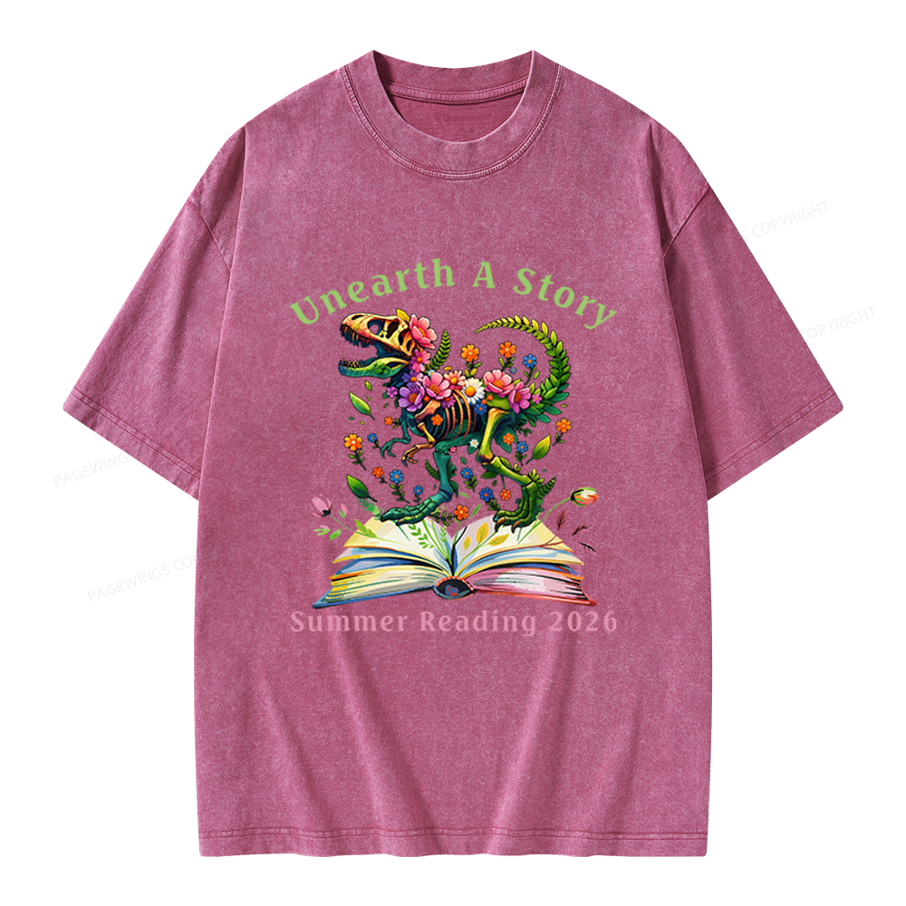Pagewings Summer Reading 2026 Unisex Washed T-shirt