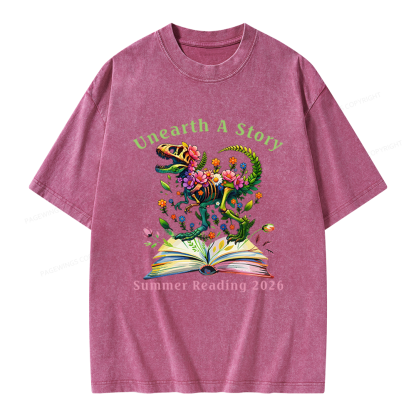Pagewings Summer Reading 2026 Unisex Washed T-shirt