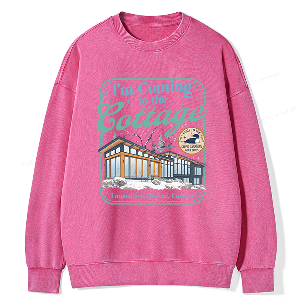 Pagewings I'm Coming to the Cottage Unisex Washed Sweatshirt