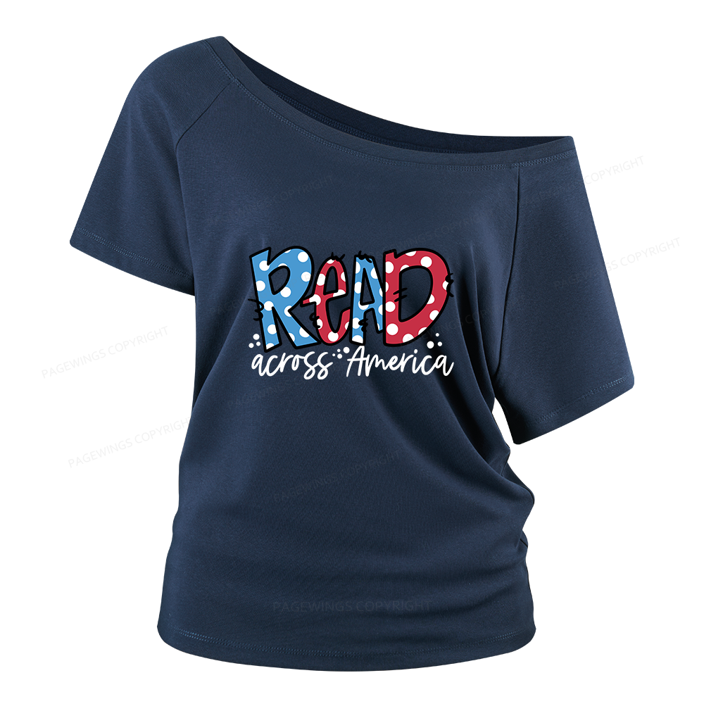 Pagewings Read Across America Women Off Shoulder T-shirts